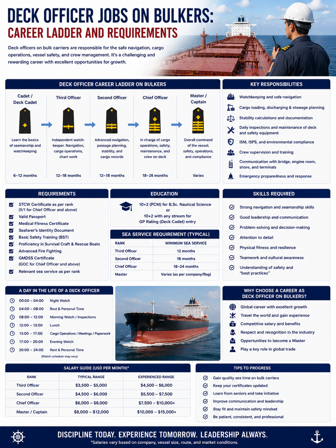 Deck Officer Jobs on Bulkers: Career Ladder and Requirements