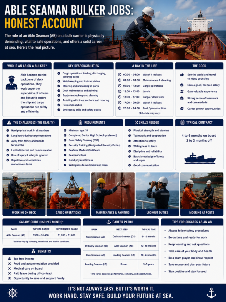 Able Seaman Bulker Jobs: Honest Account